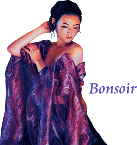 BONSOIR TS TTES, par cette belle photo : jeune femm yeux brid&eacute;s,beau visage,couverte &agrave; moiti&eacute; &eacute;paules d&eacute;nud&eacute;es,habitll&eacute; d'une belle cape mauve,elle vient ns Dire BONSOIR,pensive Sensuelle Charman