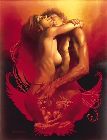 Sous fondNoirOrang&eacute;Rouge,ce couple s'aim se donn l'un&agrave;l'autre�Bisous�D&eacute;sir S'aime�passion,dns leurs intimit&eacute;,belles couleurs Rouge Rouge L'amour�et des motifs Original!!et bel