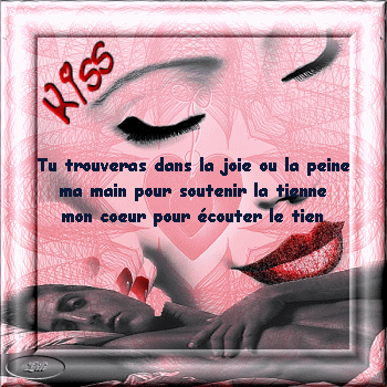 KISS BISOUS L'amour tjours l'Amour, une bell femm visage doux yeux ferm&eacute;s pense!&agrave; Celui qu'elleAime:pr lui Prouver son amour pr Lui:SonCoeur tjours disponible pr le Sien ainsi que sa ma