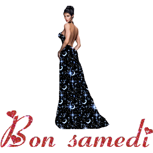 Femme Cheveuxnoirs remont&eacute;s,robe biend&eacute;collet&eacute;,pr mettre en valeur son corps dos &eacute;paules,sa robe brillantenoire brille d'&eacute;toileslunes mill feux ; Cette femme bell brille aussi!! BONNE SOIREE DANS