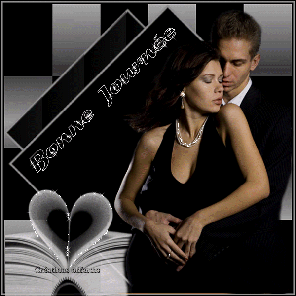 Photo Couple,belle photo qui m'a &eacute;t&eacute; offerte par Cr&eacute;ations�et qui est bien faite�couple en noir,s'aiment;enlac&eacute;s D&eacute;sir Passion Amour� contrast Noir BlancGris�sont &eacute;pris l'un de l'a