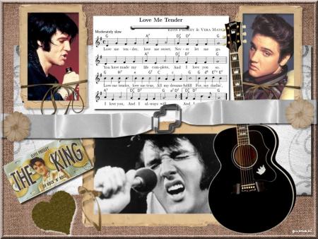 Souvenirs  d'Elvis  qui a eu Succ&egrave;s,  et qui  reste encor  dans les m&eacute;moires,  le rock!!!!; Elvis Presley et sa c&eacute;l&egrave;bre Guitare!! THE KING !!  Love me tender !!!&
