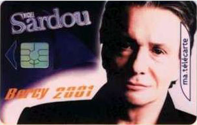 oRIGINAL SUR Carte T&eacute;l&eacute;phonique:Michel Sardou et Sa Photo un l&eacute;ger sourire sr l&egrave;vres, et c'est pr repr&eacute;senter BERCY 2001 Concert  et Souvenirs de cette ann&eacute;e l&agrave;,avc ses chansons ��A PLUS ET BONNE