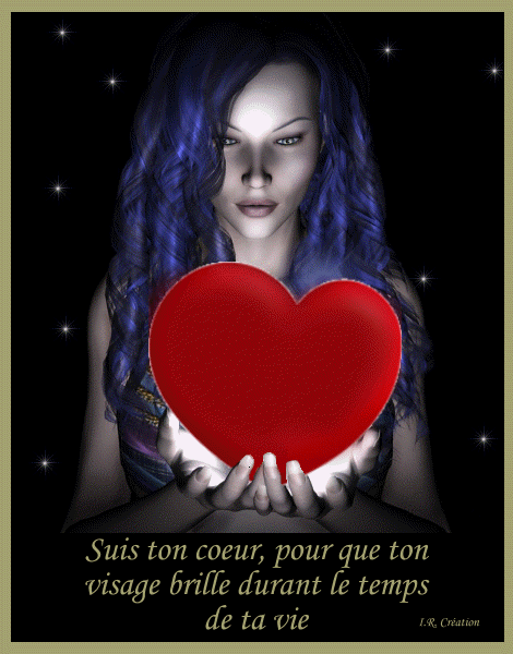 . Belle femme, Beau Coeur Rouge, belle intention et Citation, Ton Coeur sois avc lui,et tn visage ton Etre brille et continue de briller tout le long de ton Existence�Ta vie brille dns le coeur com un