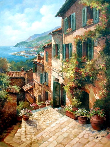 Belles maisons fleuries plantes,escalier collines vue sur la Mer, Superbe vue,fait r&ecirc;ver� &eacute;vasion se changer d'air�Oxyg&egrave;ne�ballades!!