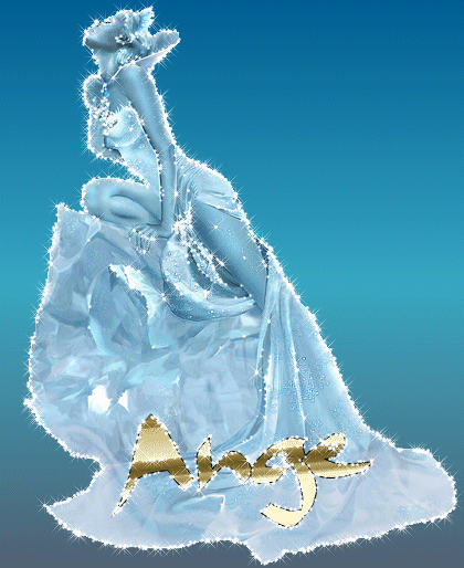 Sous fond bleu,une belle femme, robe longue d&eacute;v&ecirc;tue un peu,cape tombe par terre, visage apais&eacute; respir l'air pur, &eacute;l&egrave;ve son mental esprit  vers le Ciel,pr en Retirer la Force des Anges �Blanc Pure