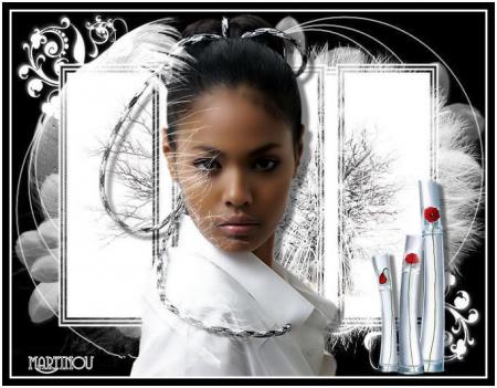 Une belle photo: d'une belle femme Black, Noir Blanc,s&eacute;rieuse mais beaucoup de Charme�� Belle Cr&eacute;a ��J'aim ce contrast NOIR BLANC et Fleurs Rouges��visage typ&eacute;: j'aim aussi��Et Vous??