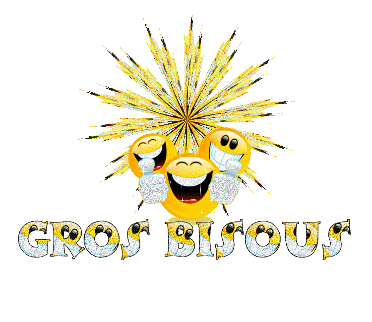 Soleil fl&egrave;che dor&eacute;es,et 3 Soleils com peti bonhommes Qui rient &agrave; Coeur Joie Gais�Ns Envoient de GROS BISOUS&Bonne humeur  joie  gaiet&eacute;  amiti&eacute; Partage pr votre Soir&eacute;e � Mil bizzz  &  je vs fais partag