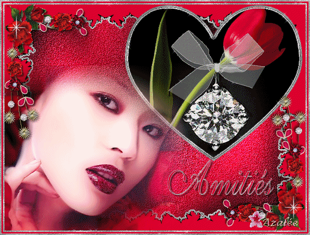 Je vs offre Ctte image, et Merci  pour la Cr&eacute;a �  en signe de mon Amiti&eacute;  Pour vs ts ttes ��Belle femme, Belle Rose rouge, beau dimant� Belles couleurs �� Vs comptez beaucoup pr Moi, m&ecirc;me si d&egrave;s fois 