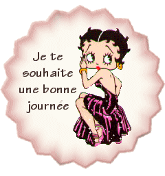 BONJOUR A TS TTES�  Comme Betty Boops, tjours belle,ravissante dns sa robe brillant NoirRose d&eacute;j&agrave; le matin,ns venons  vs Souhaiter  Une BONNE JOURNEE � A bient&ocirc;t �  Marie-andr&eacute;e &