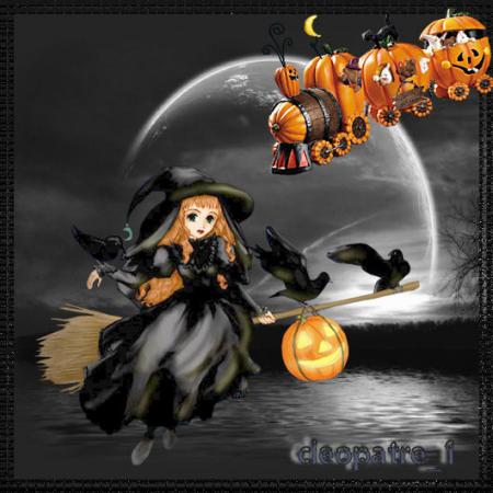 HALOWEEN �� F&ecirc;te de ttes les ann&eacute;es tant  v&eacute;n&eacute;r&eacute;e et f&ecirc;t&eacute; surtout en AMERIQUE : Citrouilles, la nuit le noir � jaune Sourires Commentaire Sorci&egrave;res �� Merci Pr Ta Cr&eacute;a Cl&eacute;opatre!Colombe, merci ��eLLE 