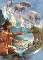 Douceur  Amiti&eacute;  Amour  Nature : entre une Indienne,  joue avec  son chien-loup�  La neige beau paysage� Harmonie �  que j'aimerai un peu plus beaut&eacute; et harmonie et ce calm dns ntre soci&eacute;t&eacute; actue