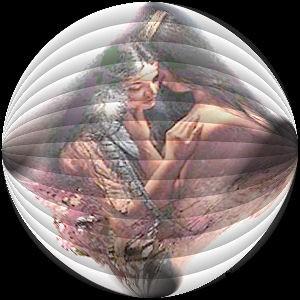 Original  ce globe  blanc  transparent com un miroir: l'on y aper&ccedil;oit  un Couple  attir&eacute;  s'aiment; des Am&eacute;rindiens! bElle  image  , qu'en pensez-vous ?&&