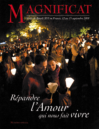 Le Magnificat: belle pri&egrave;re d&eacute;di&eacute;e &agrave; Marie la m&egrave;re du Ciel � Lumi&egrave;re  lampions  partage  et  r&eacute;pandu les uns les autres: ainsi l'Amour  est l&agrave;,et Ns fait avancer chaqu jour, Ns Fait Vivre, L'