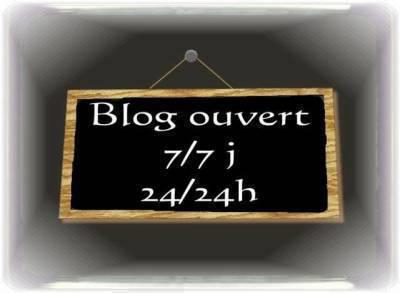 BONSOIR, et oui BLOG ouvert  ts les jours 24 Sur 24, mais week-end, je viens vs voir +d&egrave;s LUNDI �AGREABLE SOIREE BON DIMANCHE&&