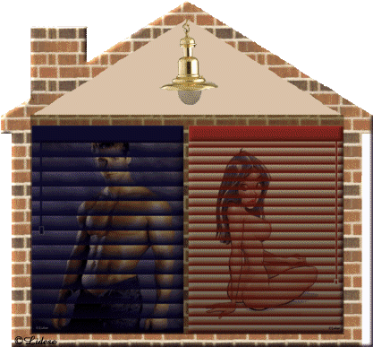 Une maison  femme homme s'&eacute;claire  sur l'un sur l'autre /  Ils pensent &agrave; eux mutuellement �  et la nuit finira comment??ensemble sans doute !! qui sait !!! 