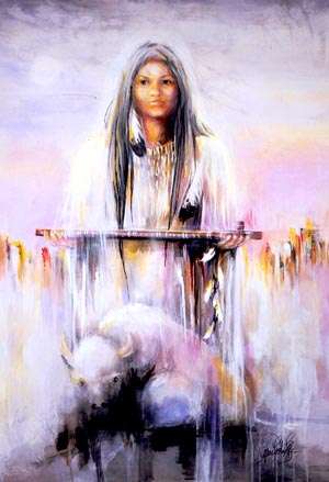 Les Am&eacute;rindiens,dans le style habits coutumes, et la nature, cett image me fait penser &agrave; une peinture une oeuvre d'art, elle avec un Buffle��Inspiration r&ecirc;ve po&eacute;sie f&eacute;&eacute;rie Autres PaysageEvasion P