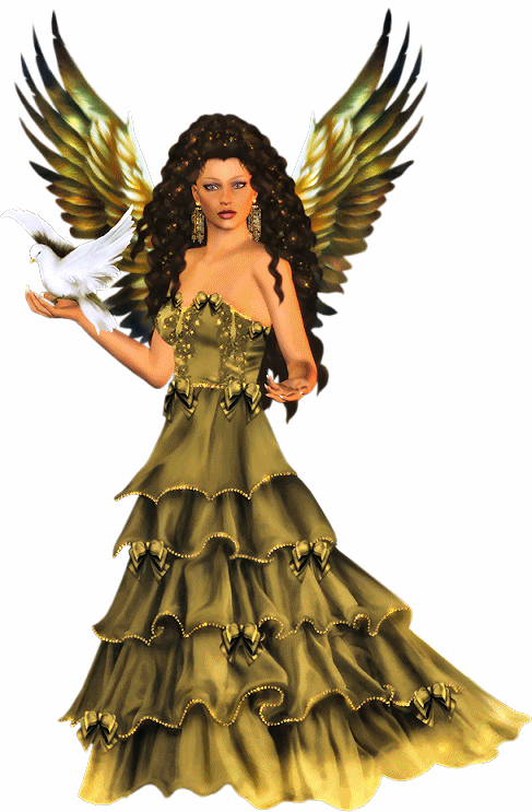 Superb dns sarobe verte longue �  douceur  avec la colombe la Paix Amour Joie Beaut&eacute; et Douceur &&