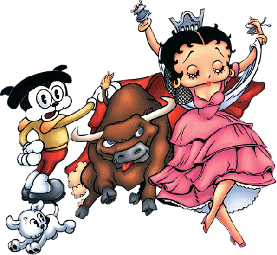 .  Betty Boops,   vachette  taureau   Corrida �  elle s'y croit   &ccedil;a lui va bien,  amusant  rigolo � fait sourire,  Notre Betty!!!   &