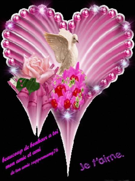 Beau Coeur  Roses Fleurs Etoile brillent  Colombe de la Paix  Bonheur Amour &agrave;  Toi  A vous � Amour pr un couple � amour en Famille les enfants parents � Amour entre ami(e)s� Amour  Divin  les Anges ar