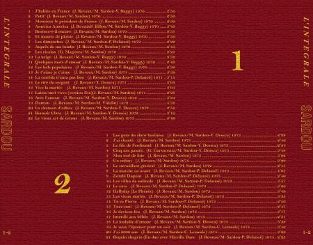 Coucou � Un double CD De Michel Sardou, sur des chansons pas tr&egrave;s r&eacute;centes, mais tjours autant appr&eacute;ci&eacute;es,surtout pr les  fans de  Michel � Les Ricains,Je t'aimeJet'aime, Je veux l'&eacute;pou