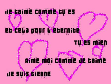Je dédie cette belle phrase sur l'Amour  à Celui que J'aime  et  qui   M'aime §  Pat § je t'aime § §  Et  à ts  les amoureux §  dans cette belle phrase, surtout la sincéri